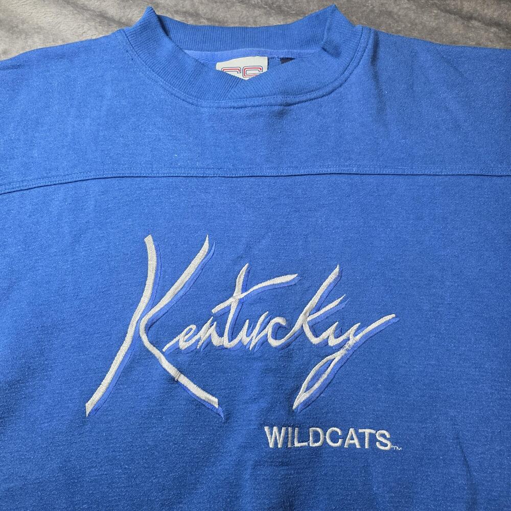Vintage Kentucky Wildcats Sweatshirt Mens Large Blue NCAA Crable Sportswear